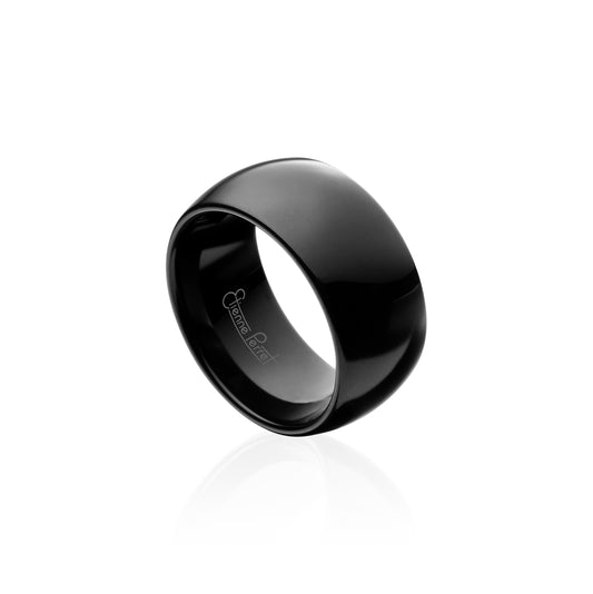 Black Gem Ceramic Dome Band 10mm