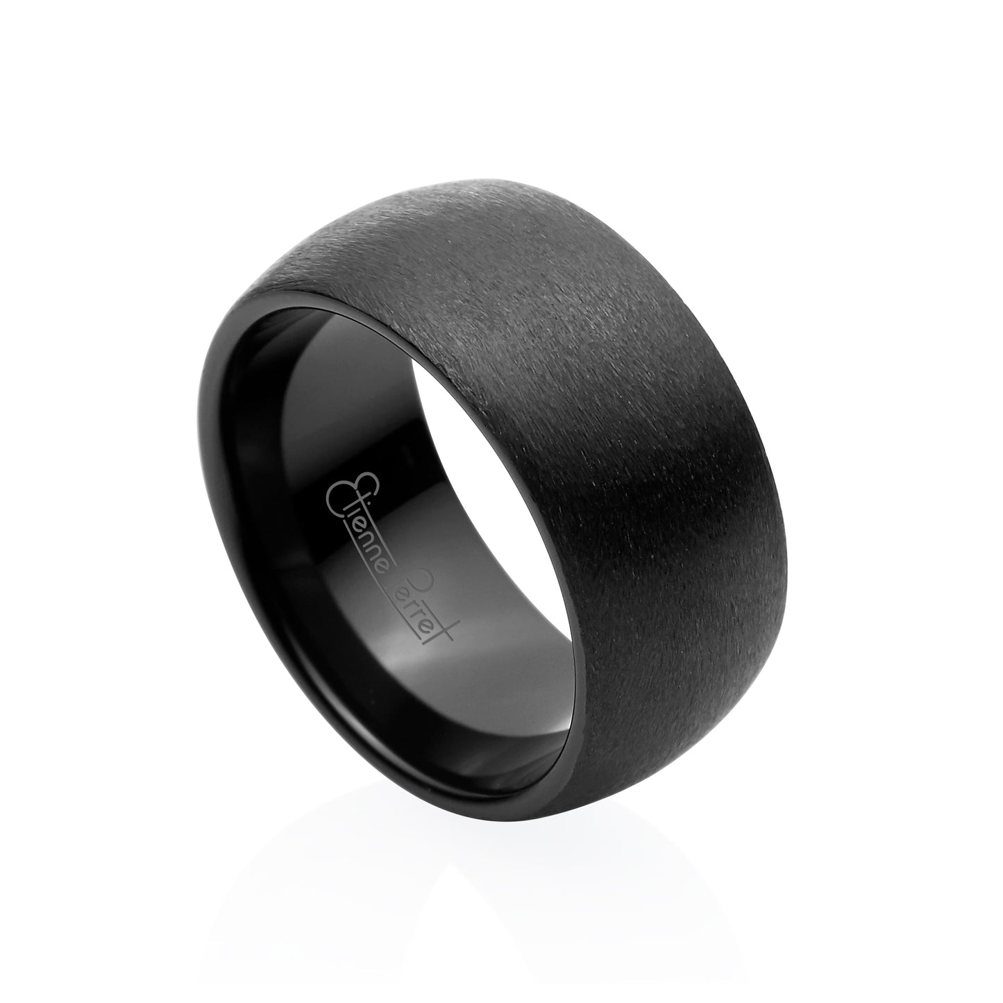 Black Gem Ceramic Dome Band 10mm
