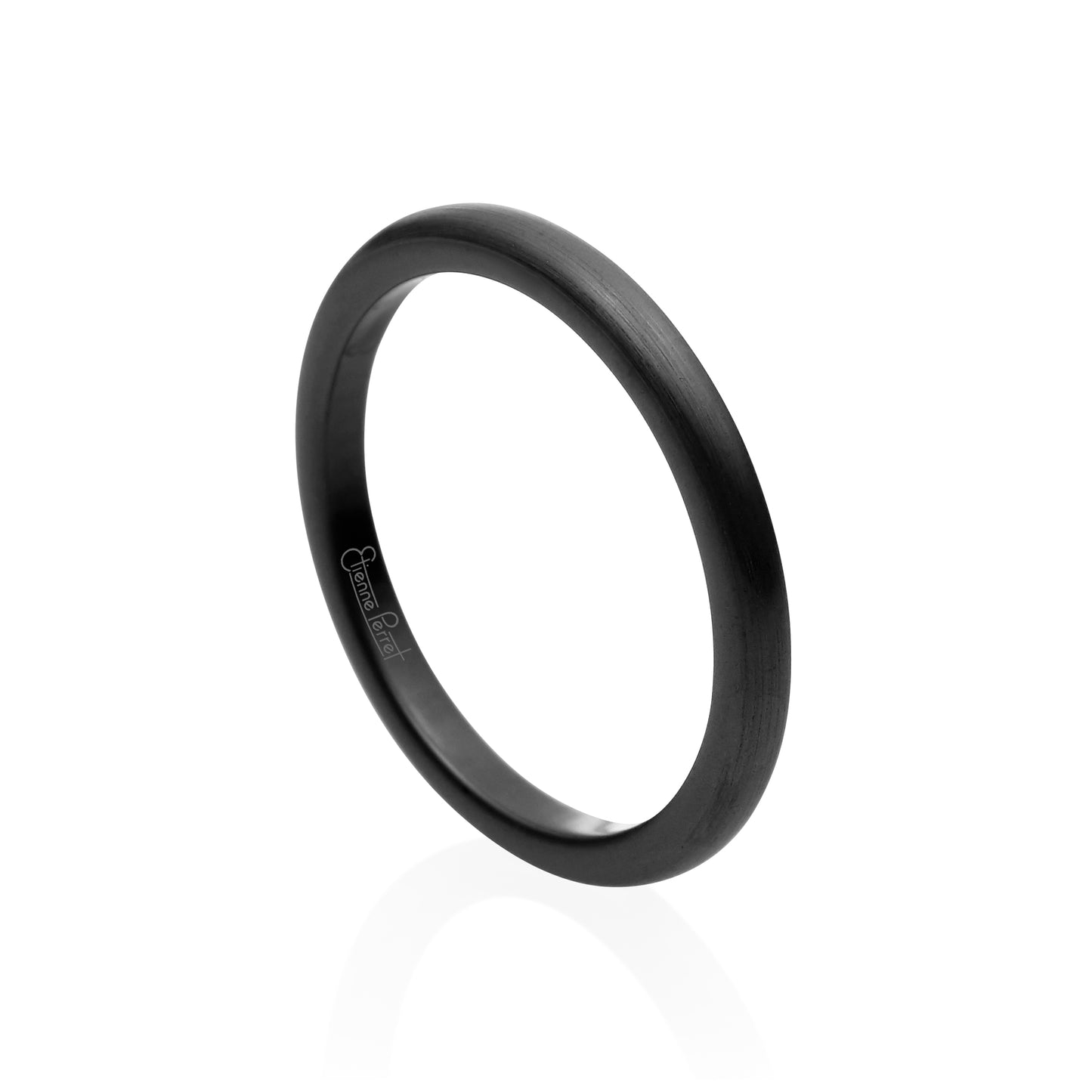 Black Gem Ceramic Dome Band 2mm