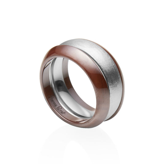 Brown Gem Ceramic Wedge Band 3mm
