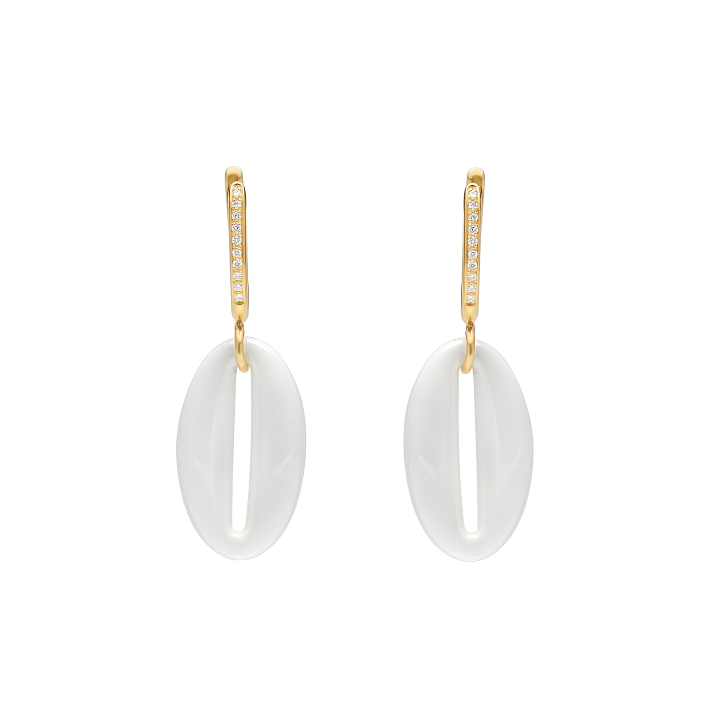 Ceramic Circle Drop Earrings