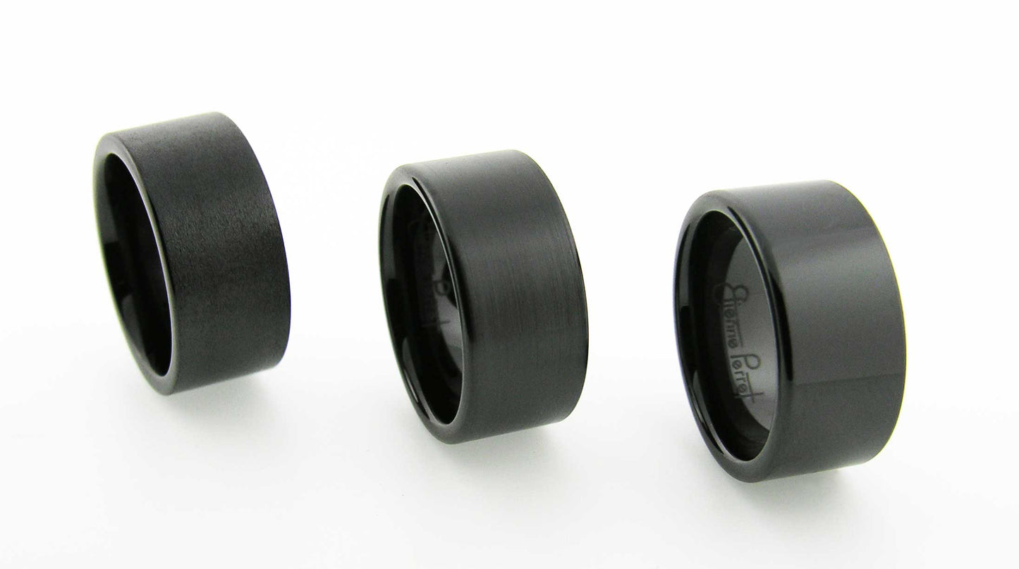 Black Gem Ceramic Flat Band 10mm