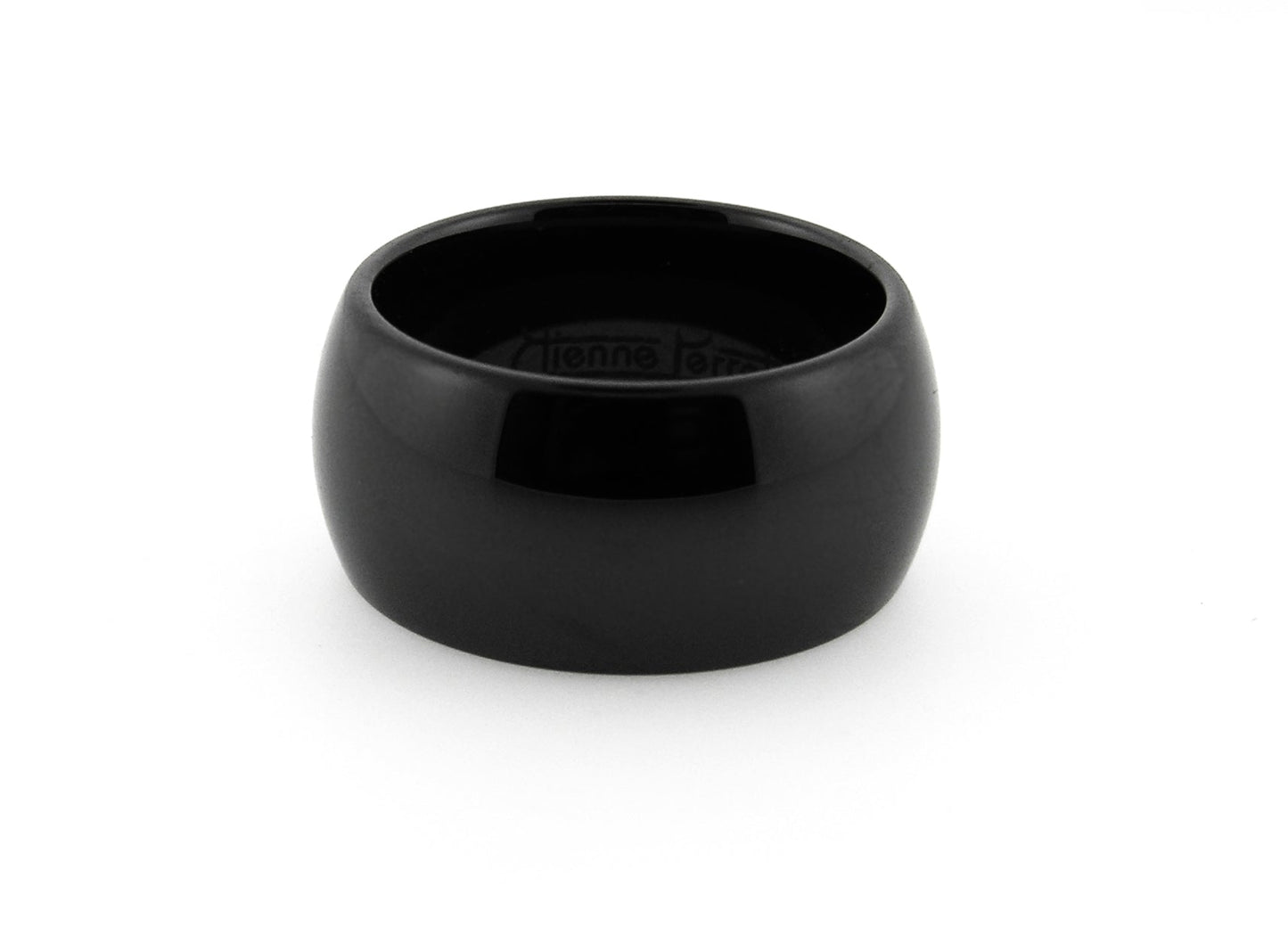Black Gem Ceramic Dome Band 10mm