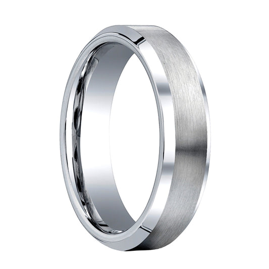 Cobalt Chrome Gem Ceramic Bevel Edge Band 6mm