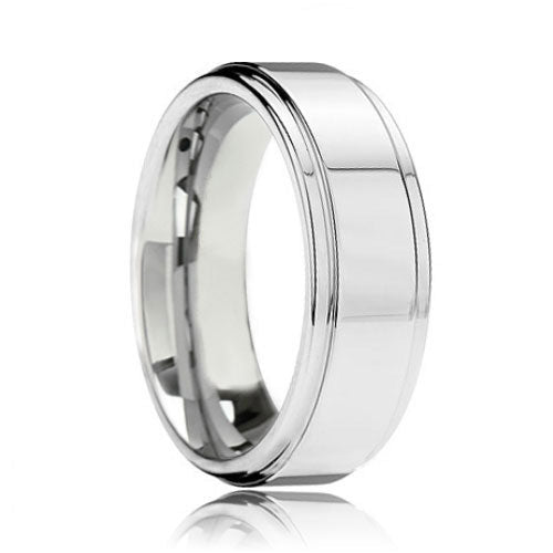 Cobalt Chrome Gem Ceramic Step Band 8mm