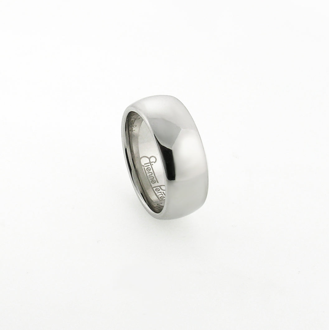 Chrome Gem Ceramic Dome Band 8mm