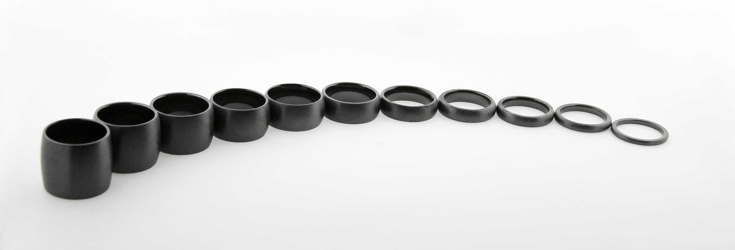 Black Gem Ceramic Dome Band 2mm