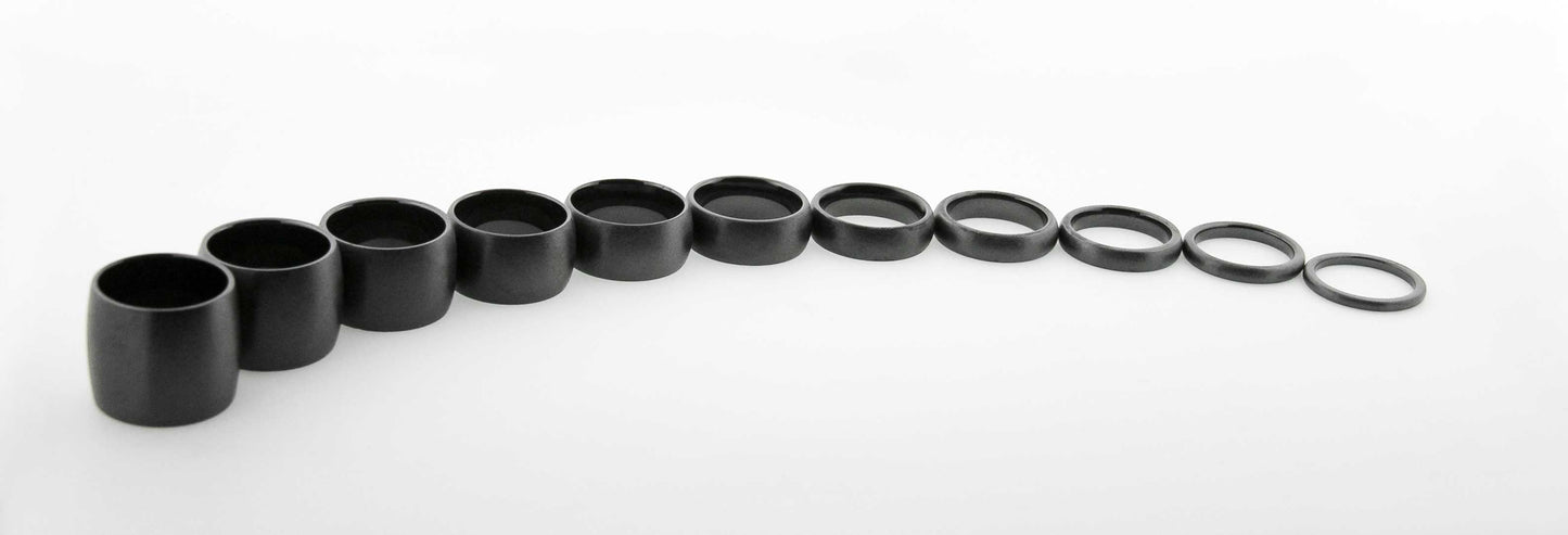 Black Gem Ceramic Dome Band 10mm