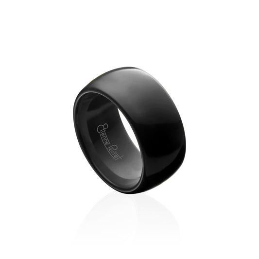 Black Gem Ceramic Dome Band 12mm