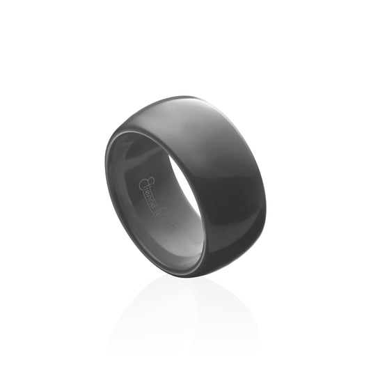 Grey Gem Ceramic Dome Band 12mm