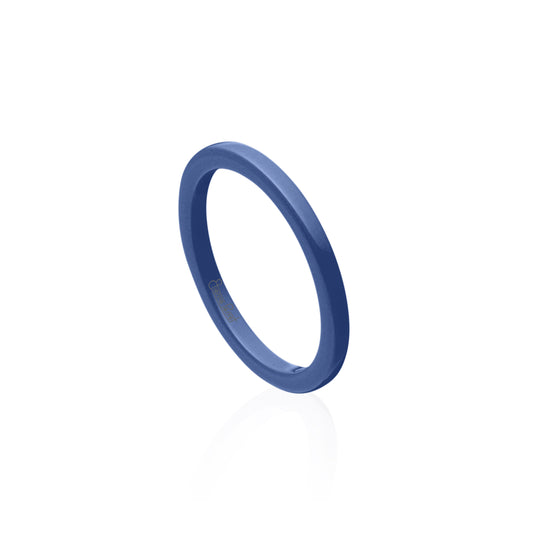 Blue Gem Ceramic Dome Band 2mm