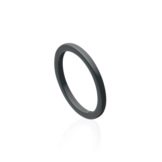 Black Gem Ceramic Dome Band 2mm