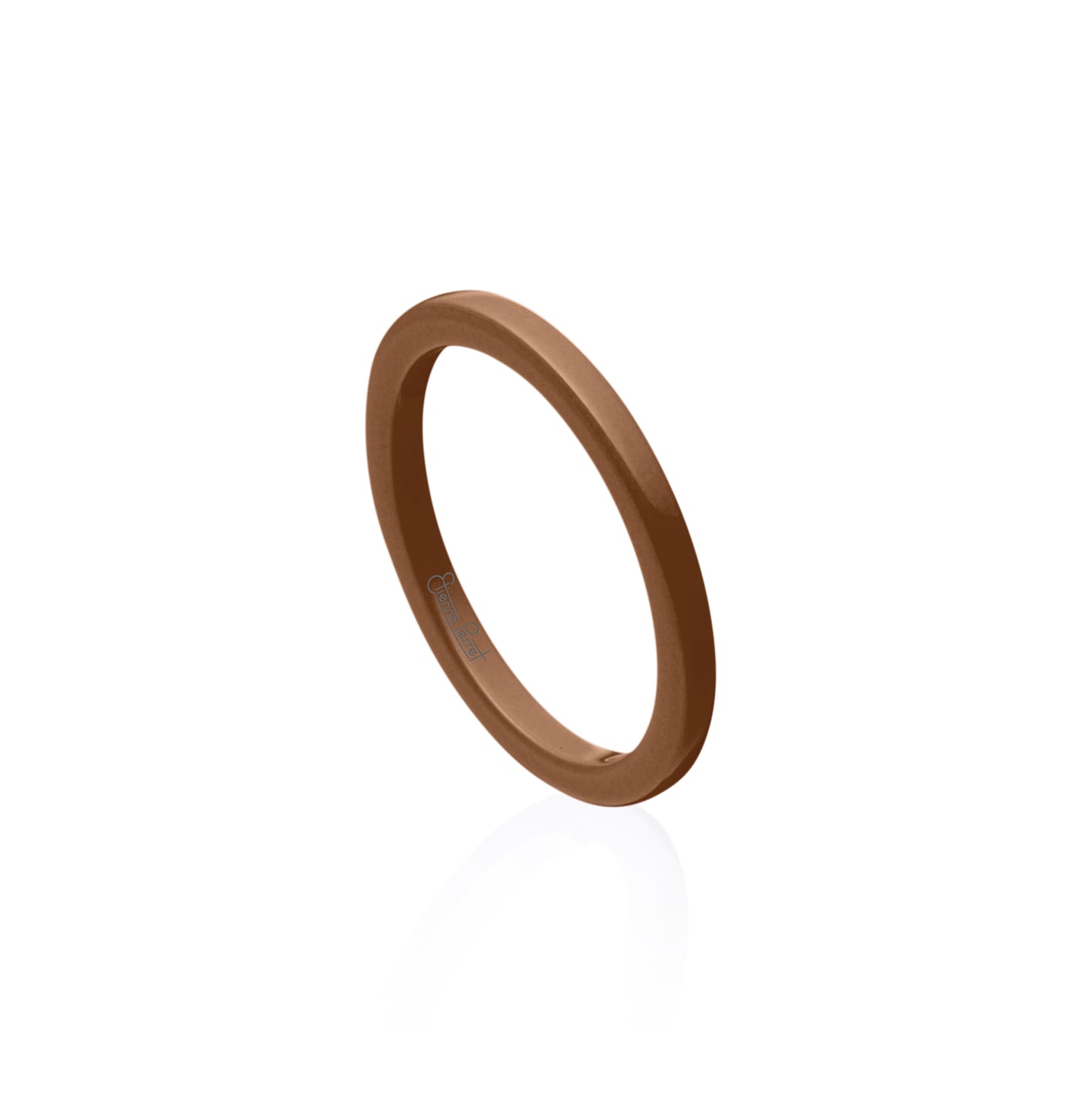 Brown Gem Ceramic Dome Band 2mm