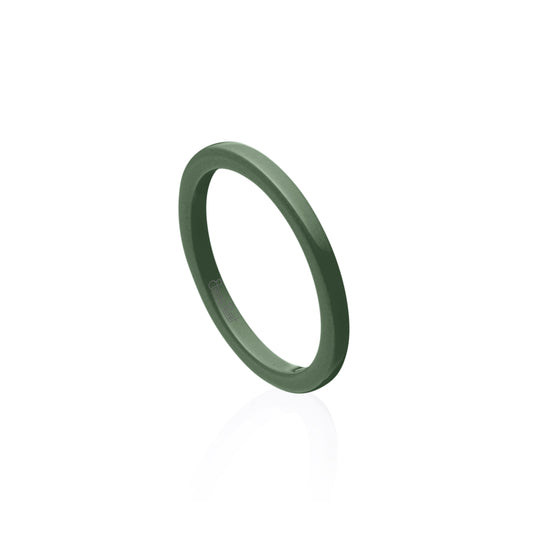 Green Gem Ceramic Dome Band 2mm