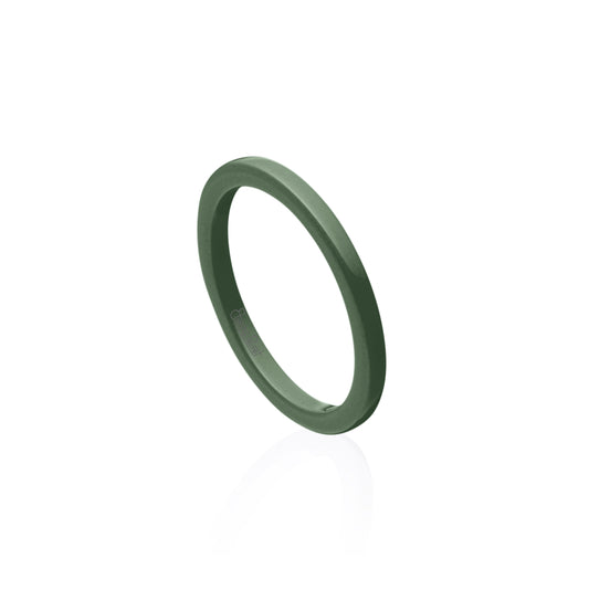 Green Gem Ceramic Dome Band 2mm