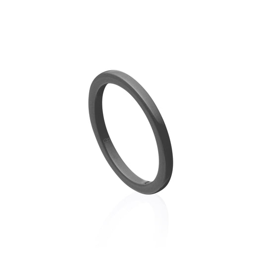 Grey Gem Ceramic Dome Band 2mm