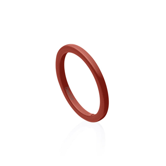 Red Gem Ceramic Dome Band 2mm