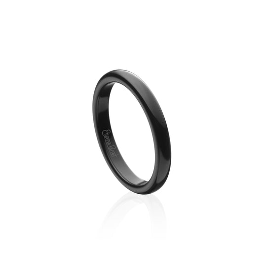 Black Gem Ceramic Dome Band 3mm
