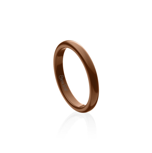 Brown Gem Ceramic Dome Band 3mm