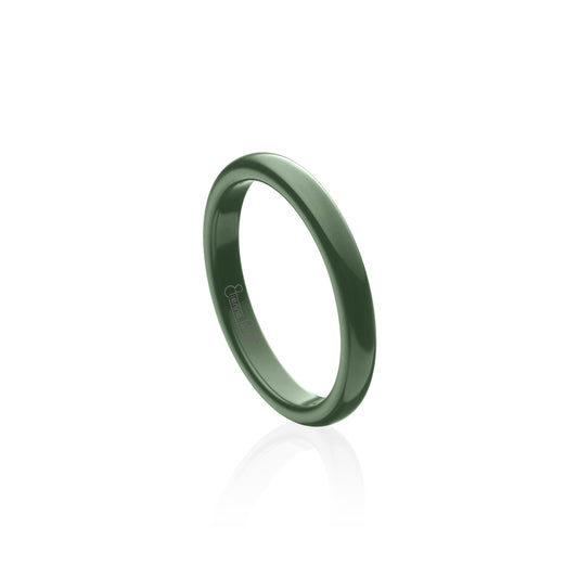 Green Gem Ceramic Dome Band 3mm