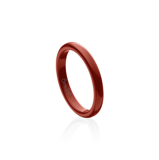 Red Gem Ceramic Dome Band 3mm