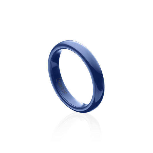Blue Gem Ceramic Dome Band 4mm