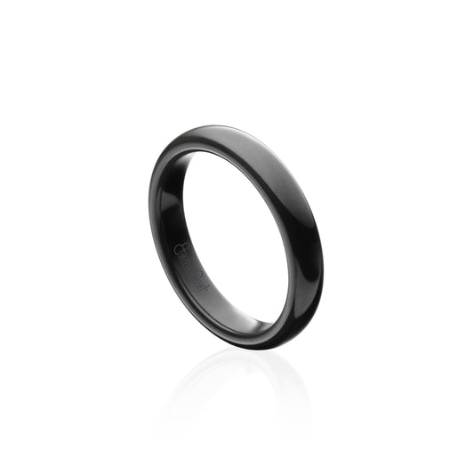 Black Gem Ceramic Dome Band 4mm