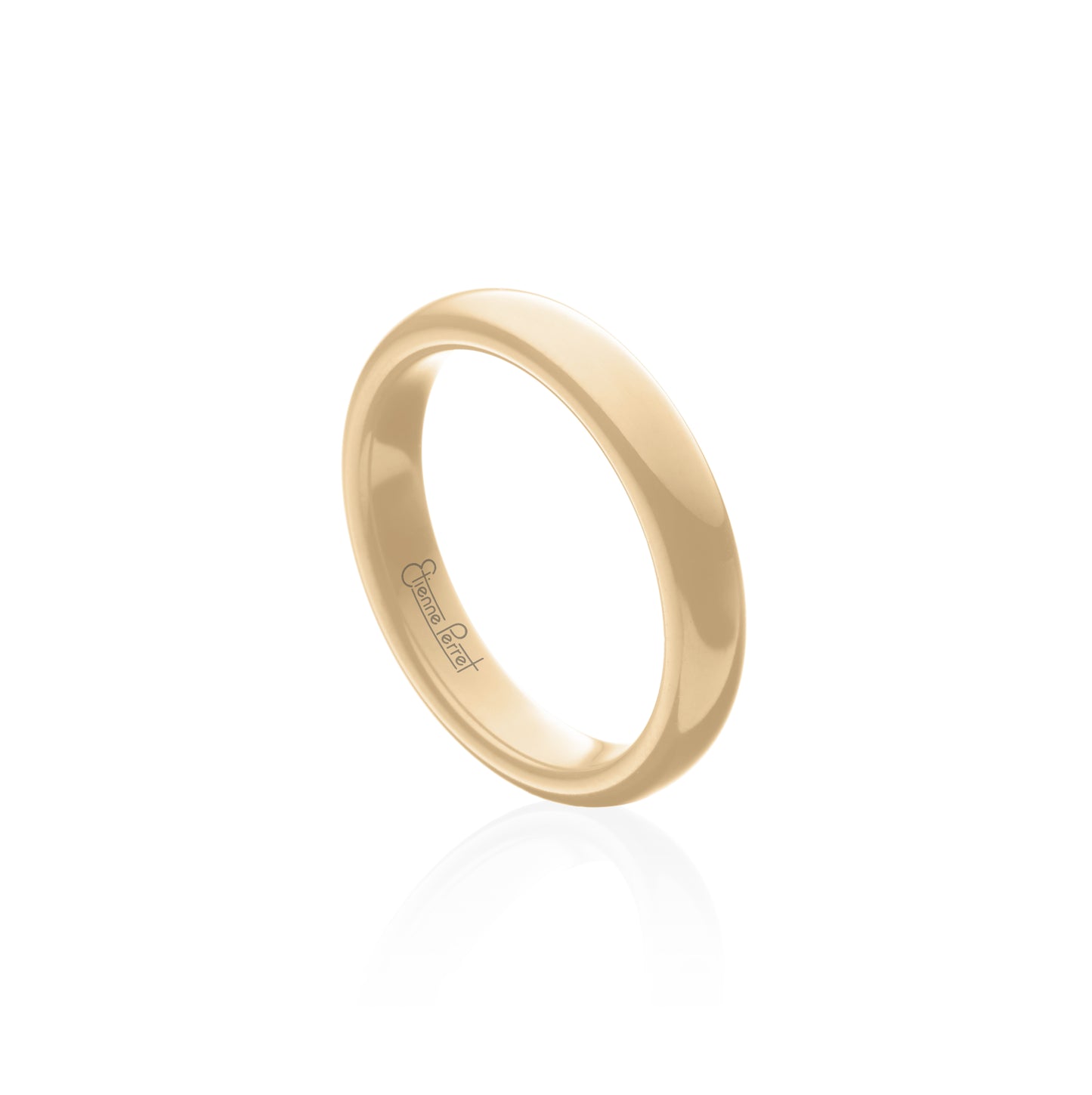 Cream Gem Ceramic Dome Band 4mm