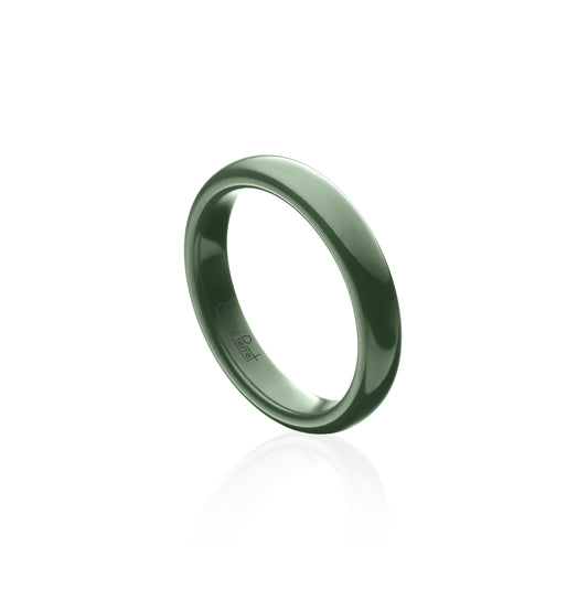 Green Gem Ceramic Dome Band 4mm