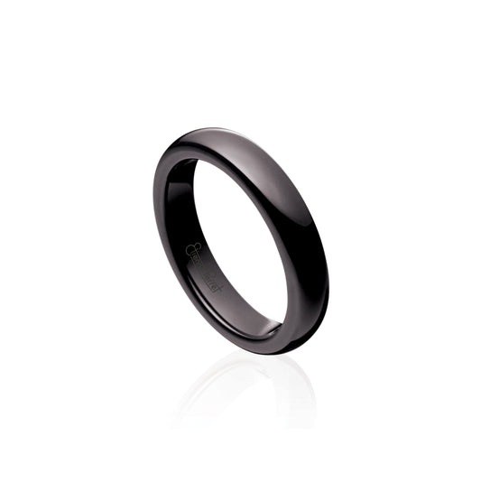 Black Gem Ceramic Dome Band 5mm