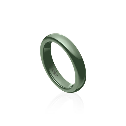 Green Gem Ceramic Dome Band 5mm