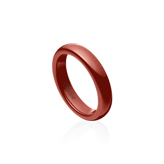 Red Gem Ceramic Dome Band 5mm