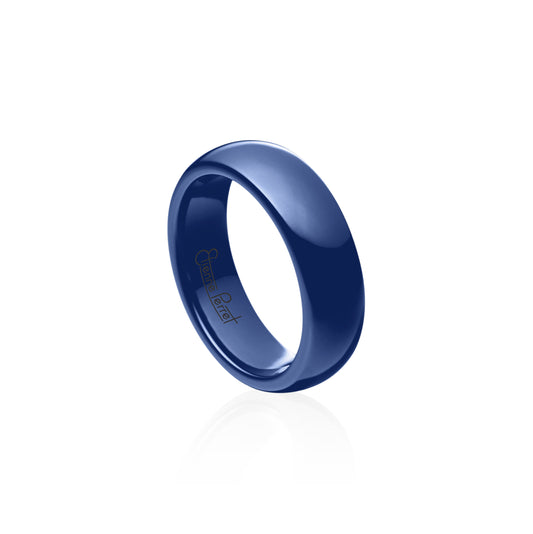 Blue Gem Ceramic Dome Band 6mm