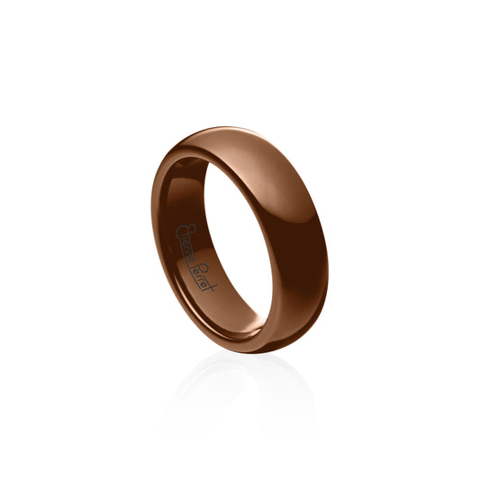 Brown Gem Ceramic Dome Band 6mm