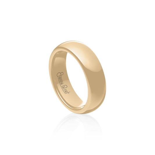 Cream Gem Ceramic Dome Band 6mm