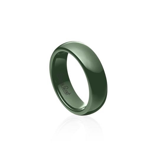 Green Gem Ceramic Dome Band 6mm