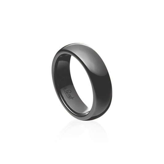 Grey Gem Ceramic Dome Band 6mm