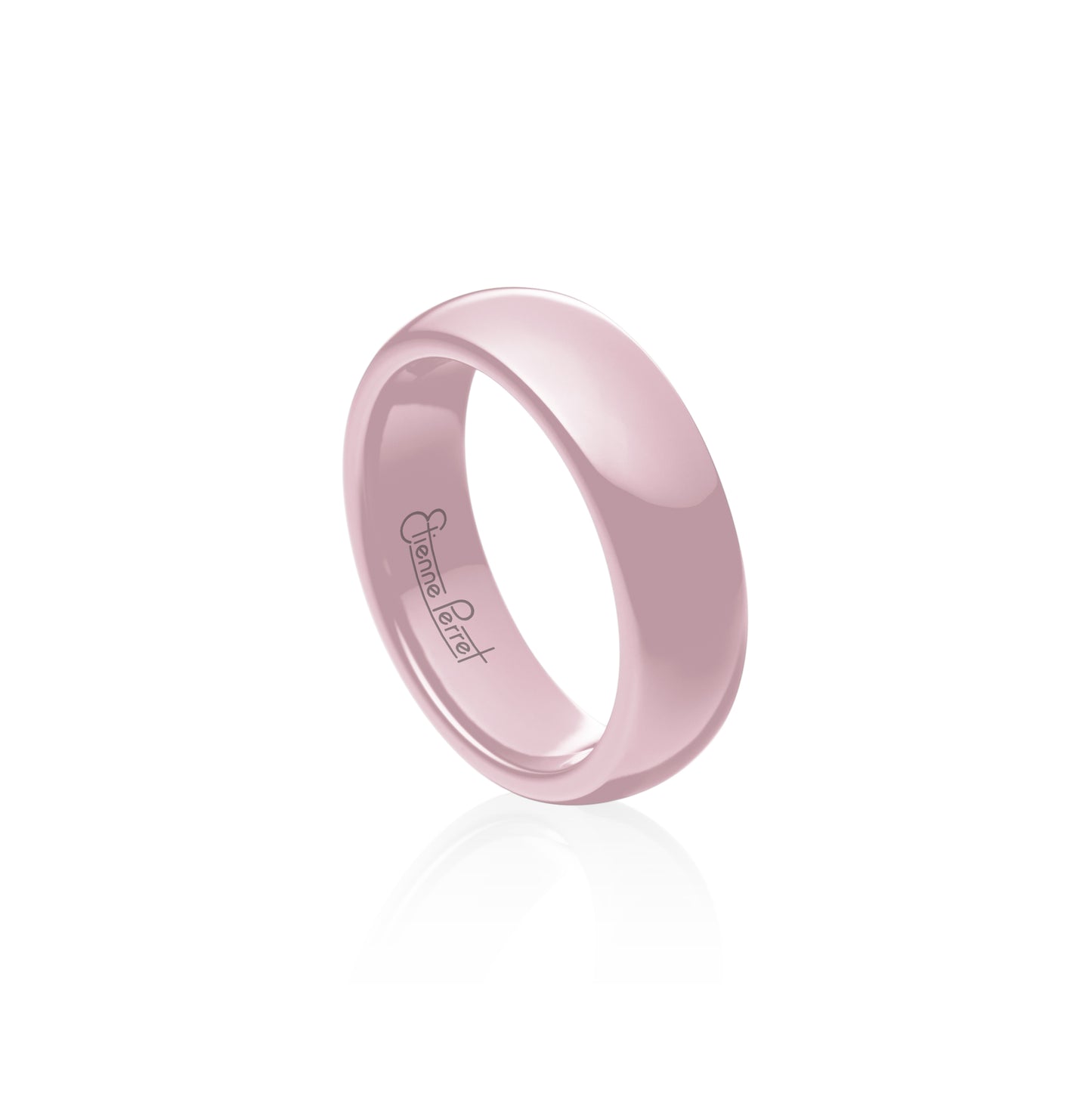 Pink Gem Ceramic Dome Band 6mm