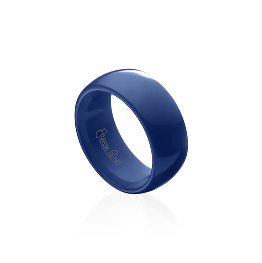 Blue Gem Ceramic Dome Band 8mm