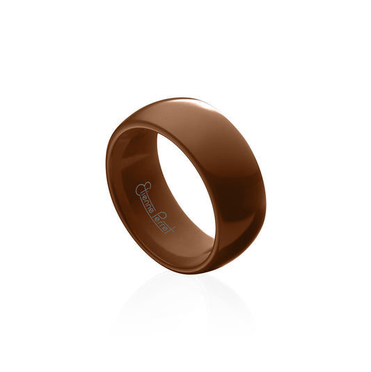 Brown Gem Ceramic Dome Band 8mm