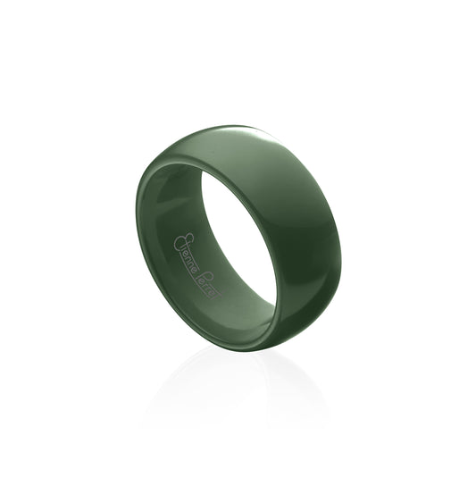 Green Gem Ceramic Dome Band 8mm