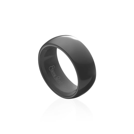 Grey Gem Ceramic Dome Band 8mm