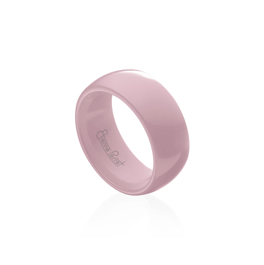 Pink Gem Ceramic Dome Band 8mm