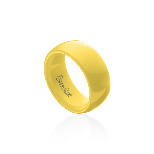 Yellow Gem Ceramic Dome Band 8mm