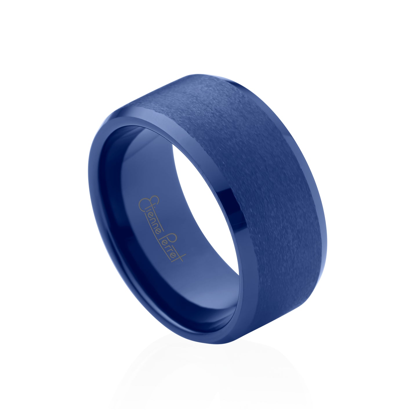 Blue Gem Ceramic Bevel Band 10mm