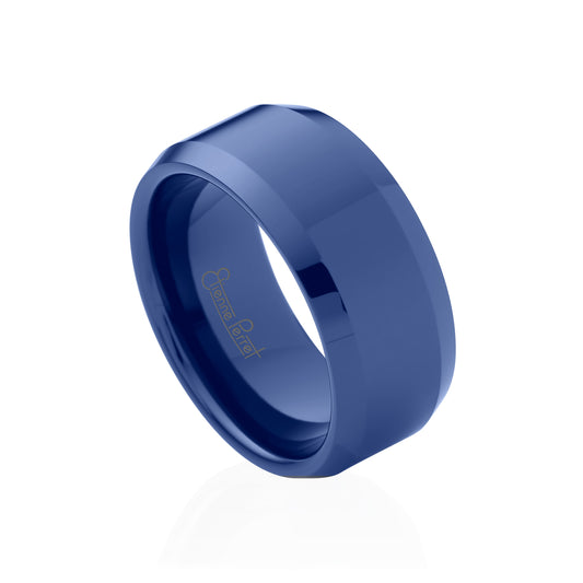 Blue Gem Ceramic Bevel Band 10mm