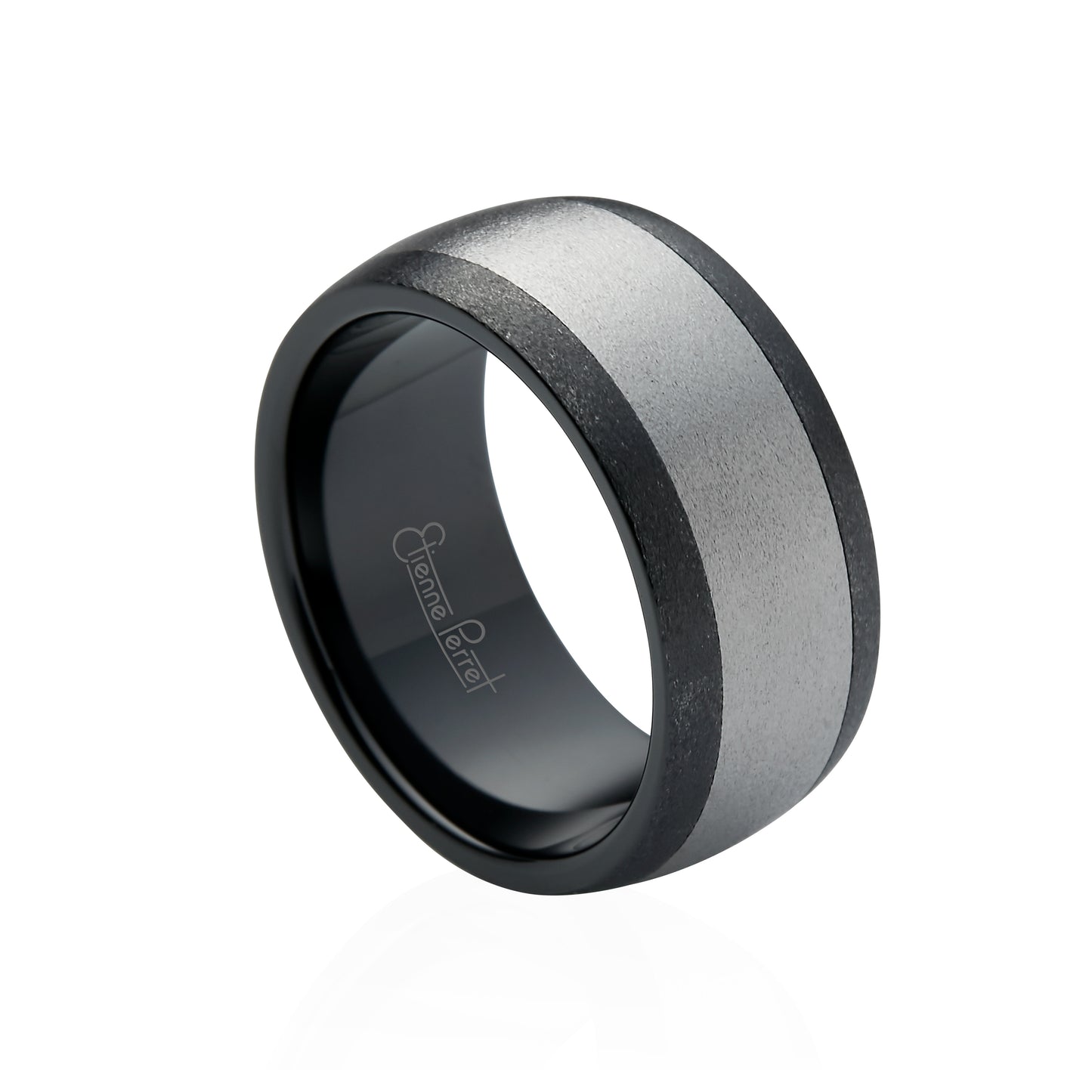 Black Gem Ceramic with Cobalt Chrome Inlay Band 10mm