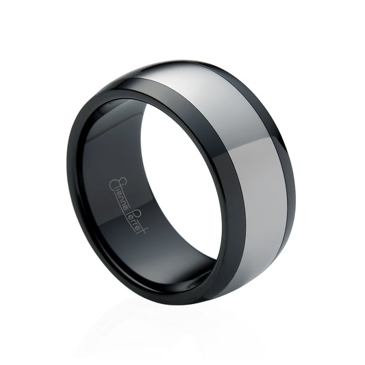 Black Gem Ceramic with Cobalt Chrome Inlay Band 10mm