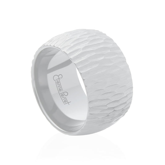 White Gem Ceramic Bark Band 12mm