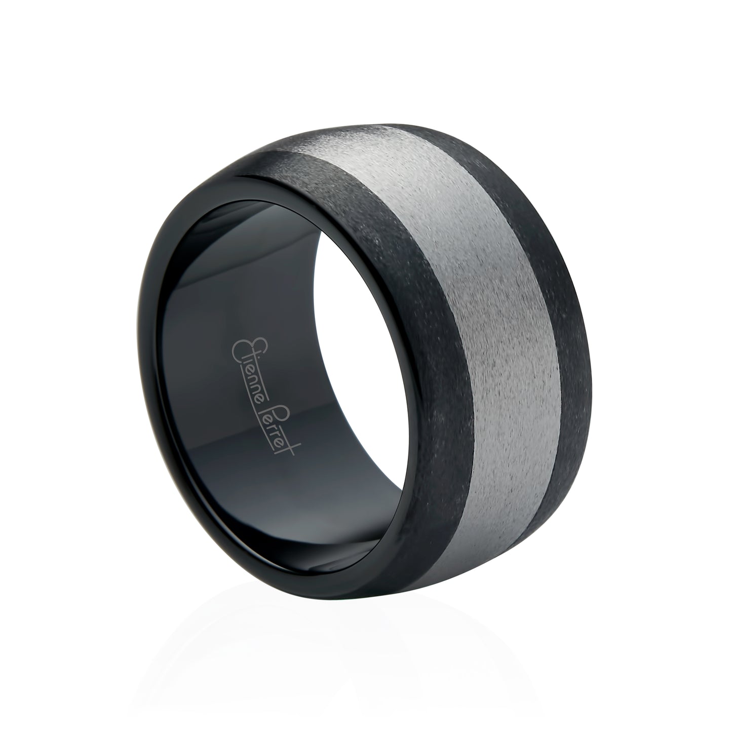 Black Gem Ceramic with Cobalt Chrome Inlay Band 12mm